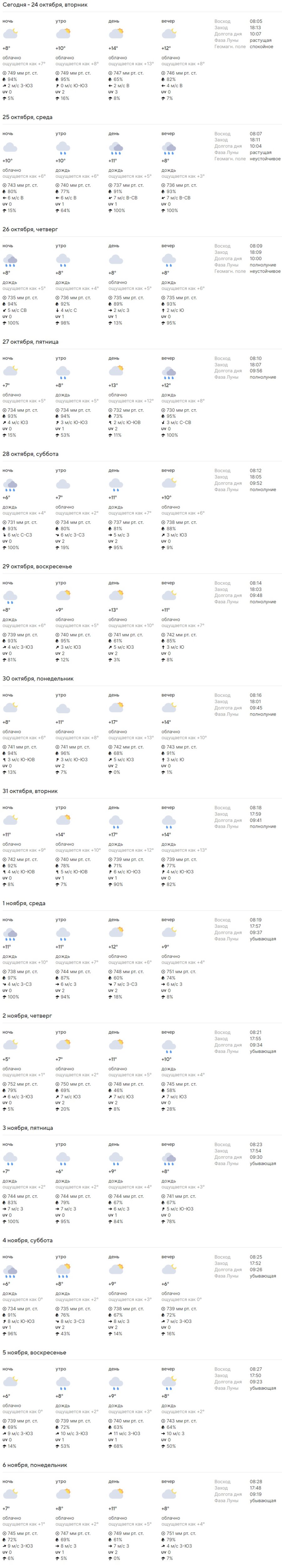 Какая погода ждет жителей Бреста на предстоящей неделе