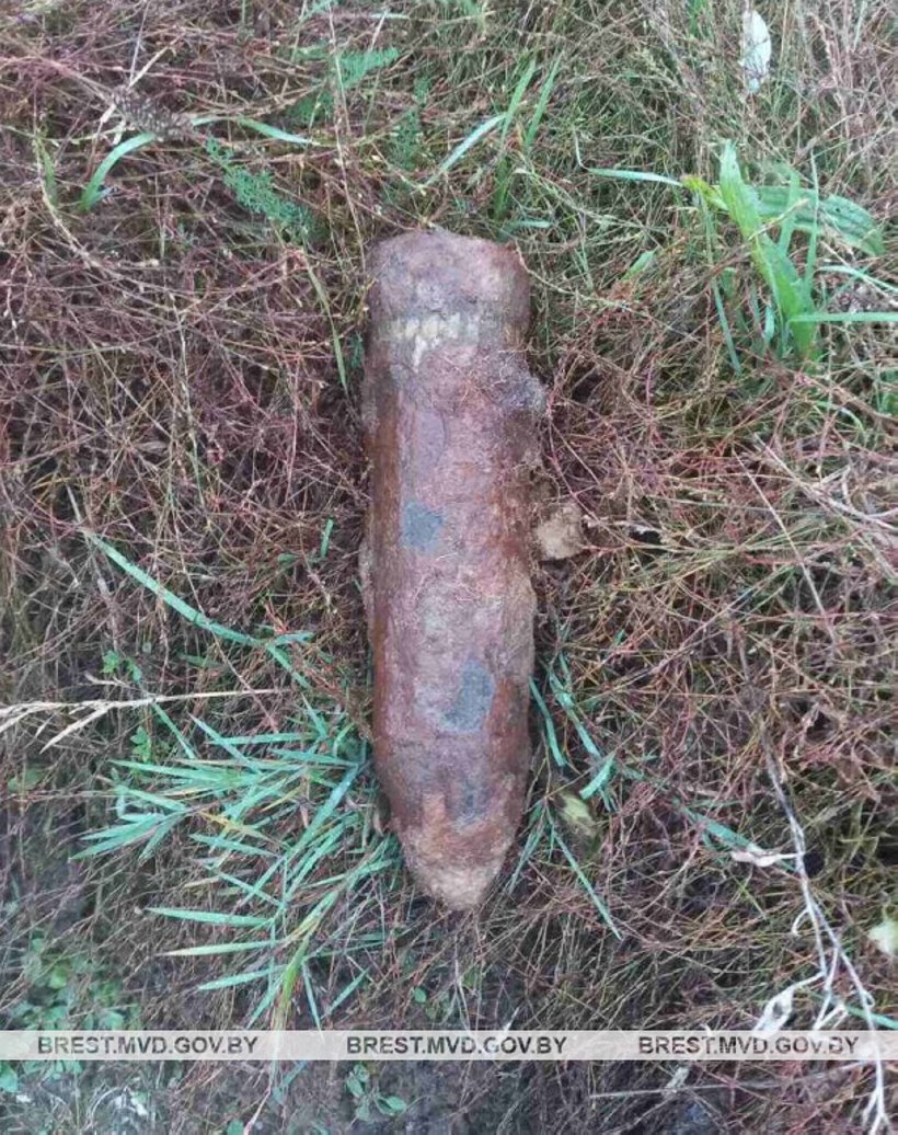 Житель Пинского района возле своего дома нашел снаряд времен войны