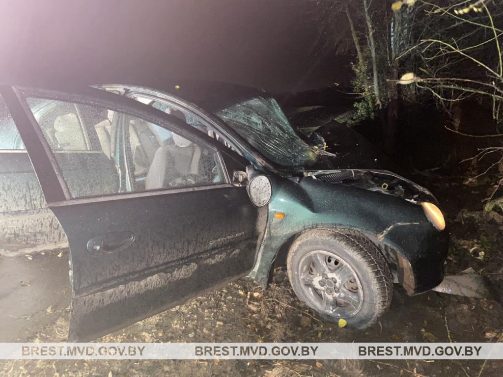 ДТП в Ивацевичском районе: 18-летний водитель Chrysler врезался в дерево