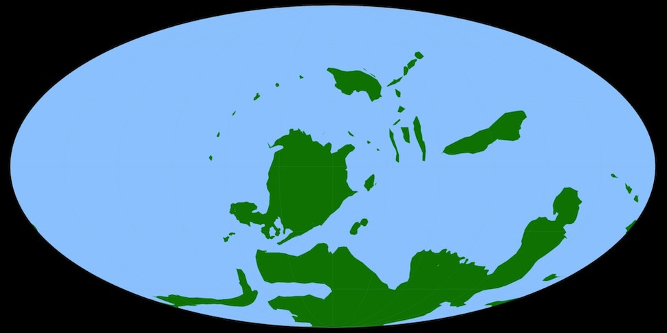 Фото: карта Земли 370 млн лет назад