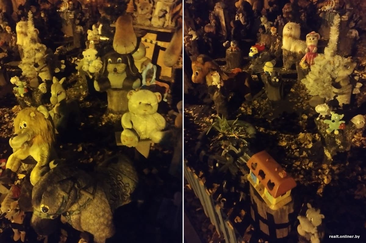 Белорус требует убрать свалку из игрушек у подъезда, но остальным жильцам так нравится