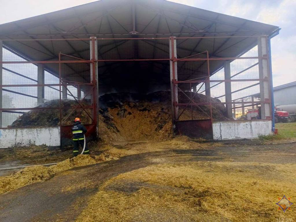 В Брестском районе огонь повредил 20 тонн соломы