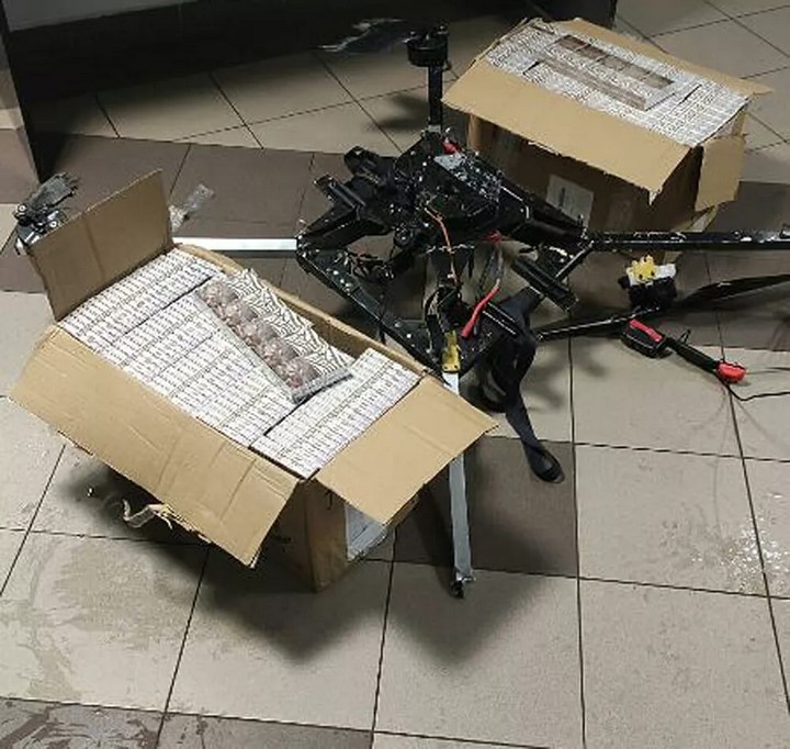 Пограничники сбили дрон с белорусскими сигаретами