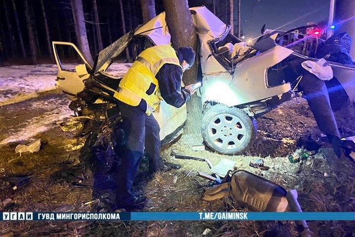 Mercedes разорвало на части от удара о дерево, водитель погиб. Страшное ДТП произошло в Минске