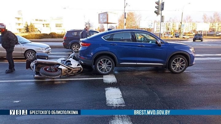 В Бресте произошло ДТП с участием мотоциклиста