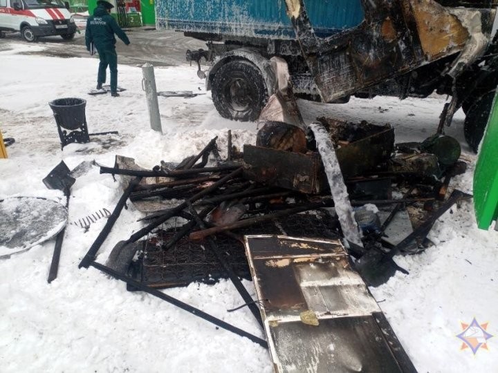 В Могилёве возле заправки взорвался баллон в грузовике