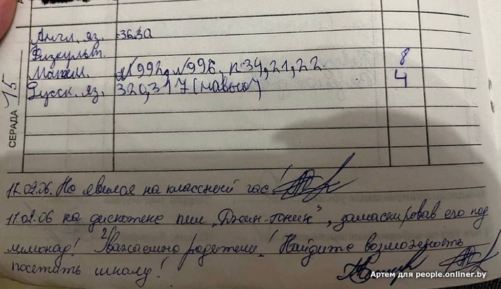 Что пишут белорусские учителя в дневниках