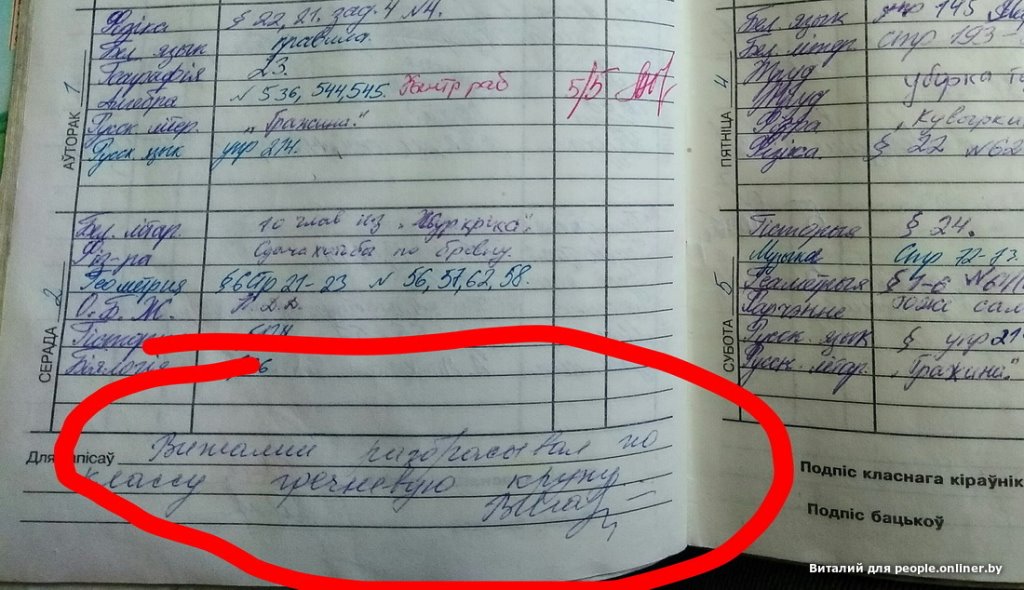 Что пишут белорусские учителя в дневниках