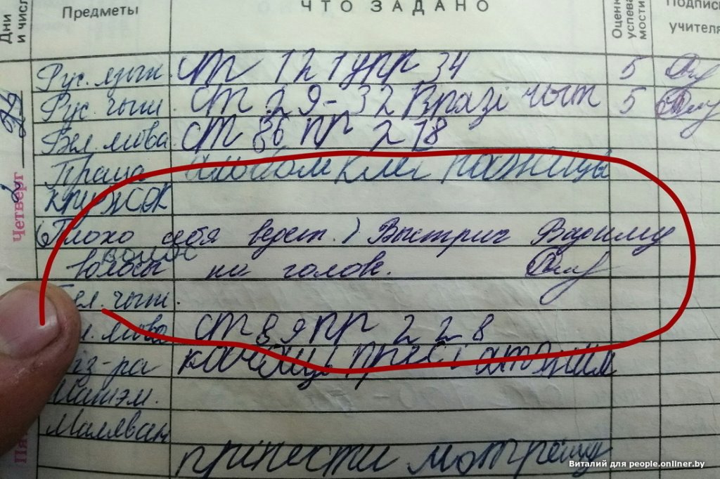 Что пишут белорусские учителя в дневниках