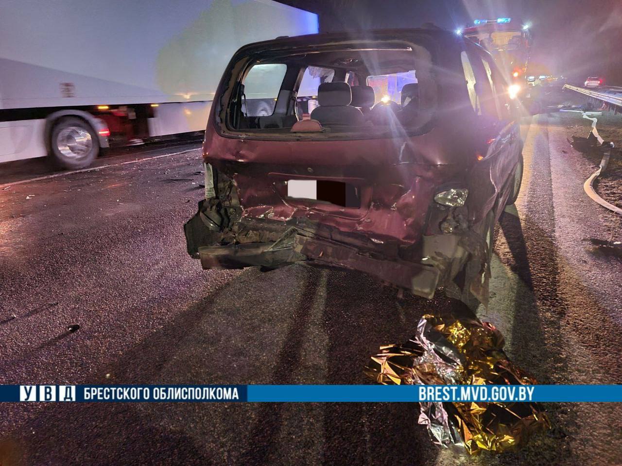 Недалеко от Бреста на М1 произошло серьёзное ДТП