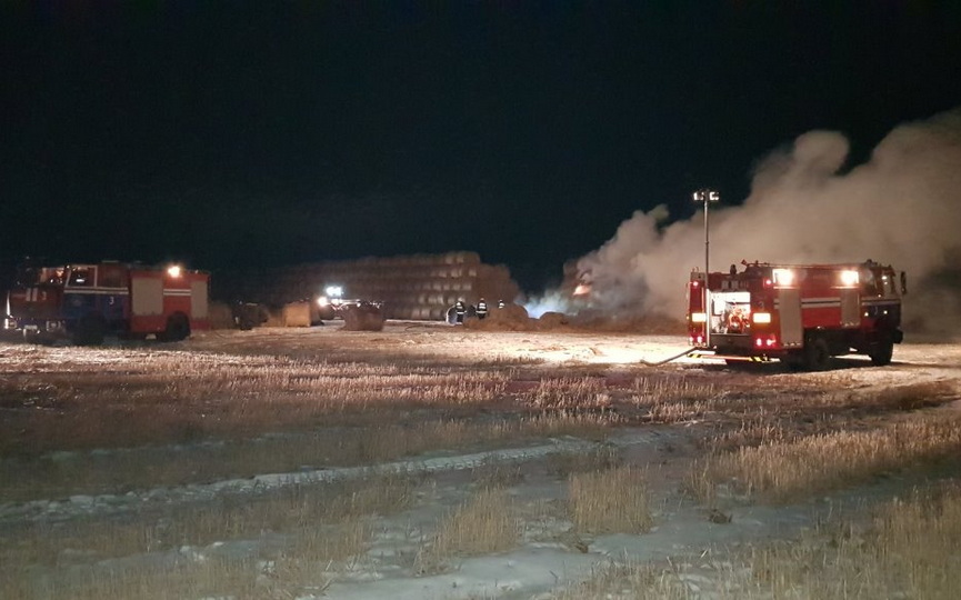 При пожаре в Барановичском районе спасли 315 тонн соломы