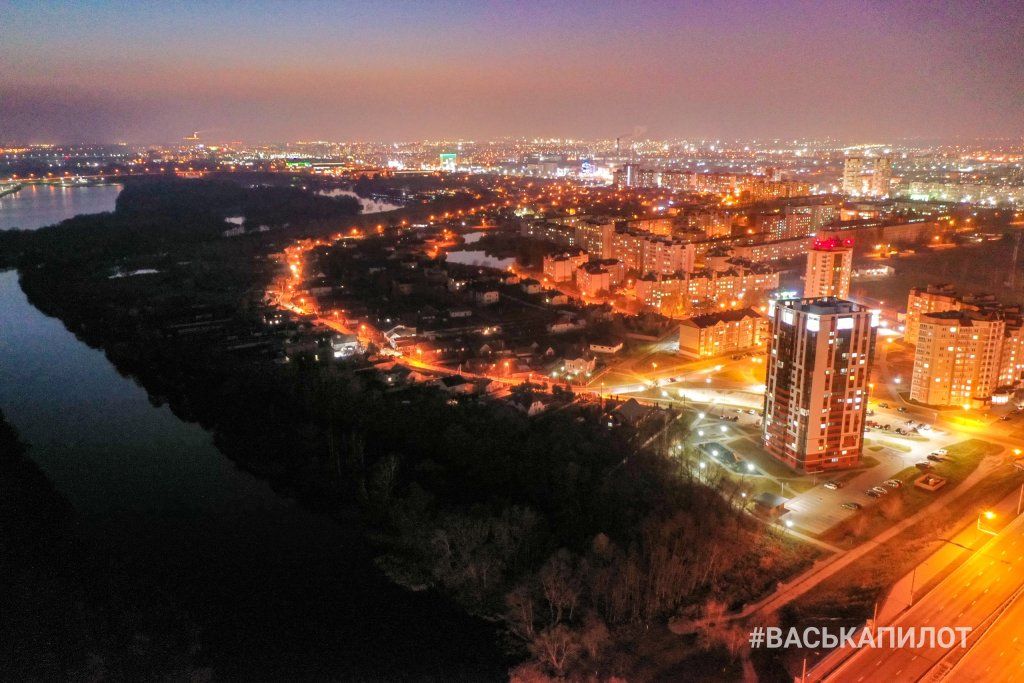 Ночной Брест с высоты