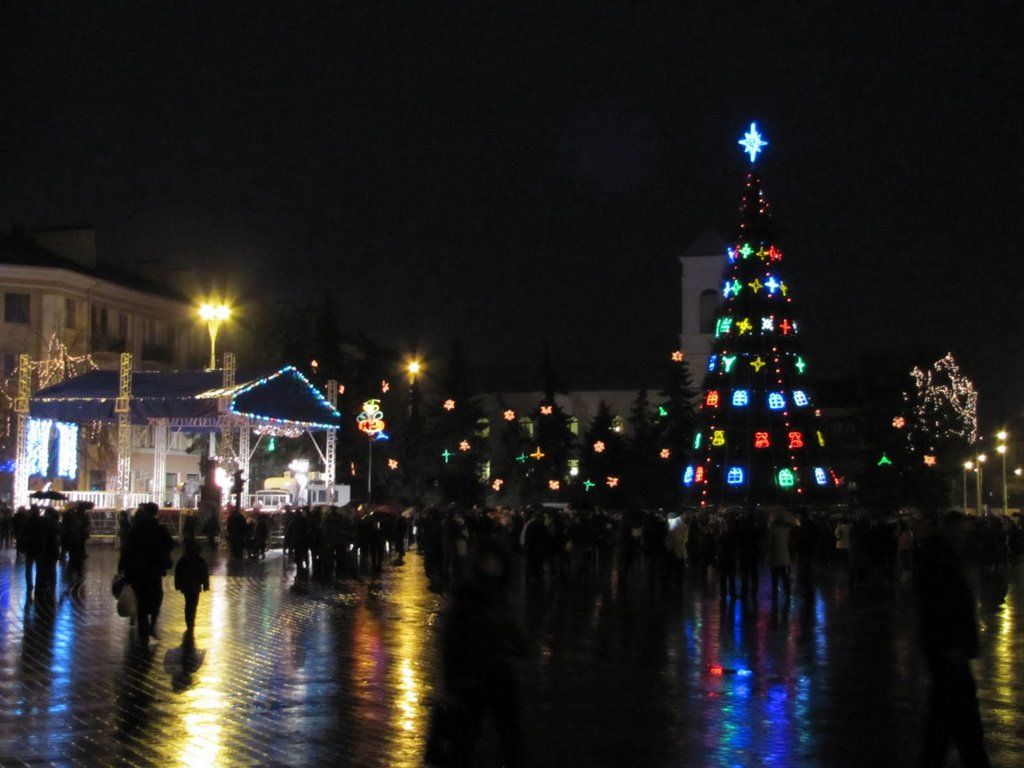 Главные ёлки Бреста в разные годы