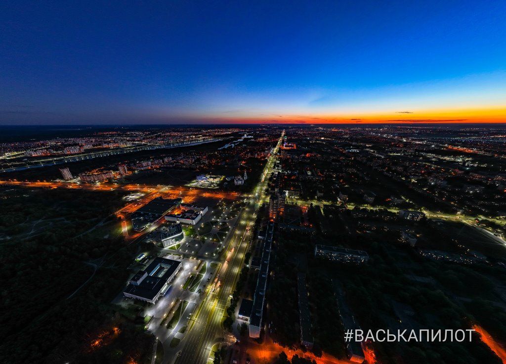 Так выглядит вечерний Брест с высоты