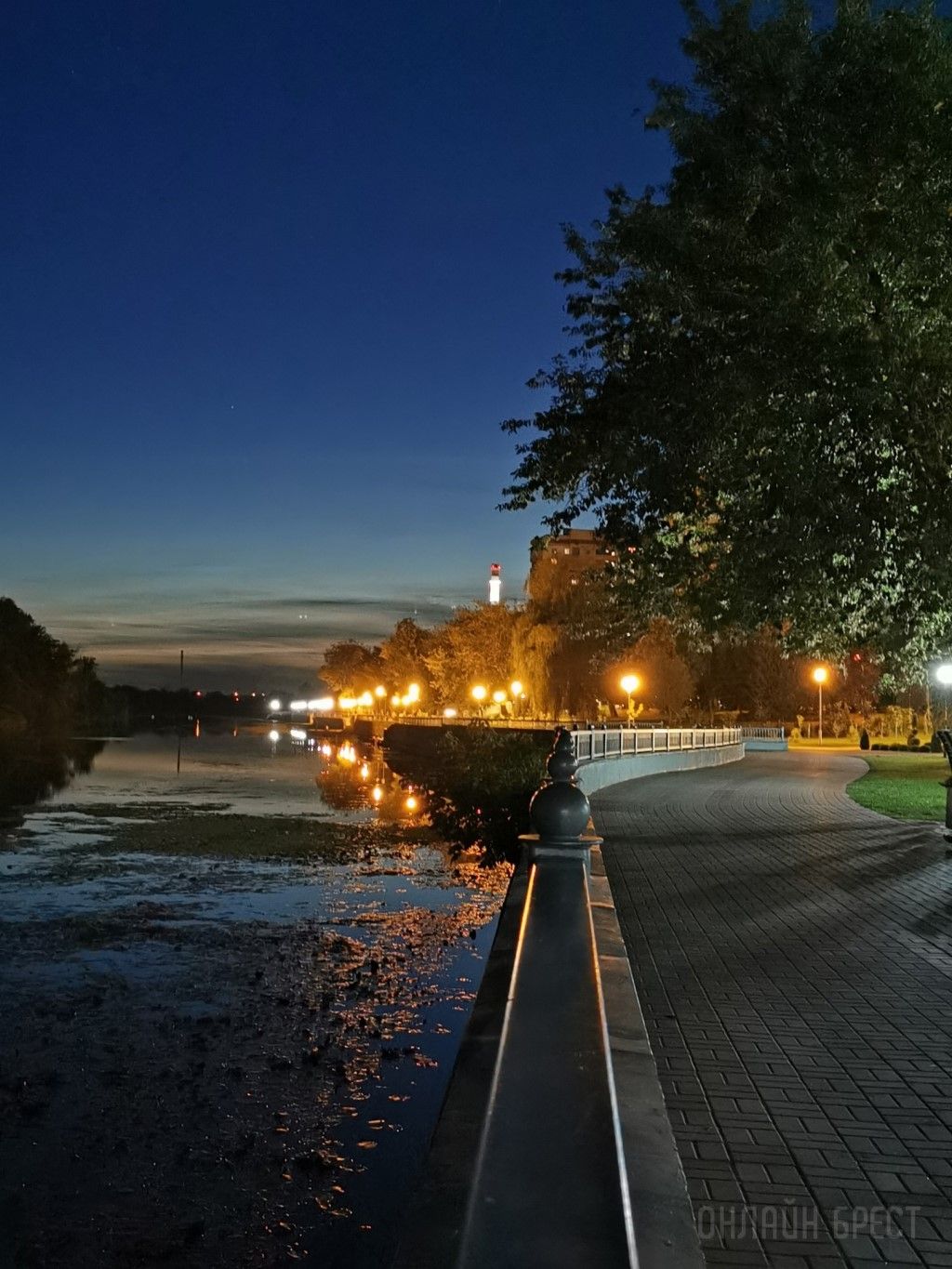 Немного фотографий ночной Набережной в Бресте
