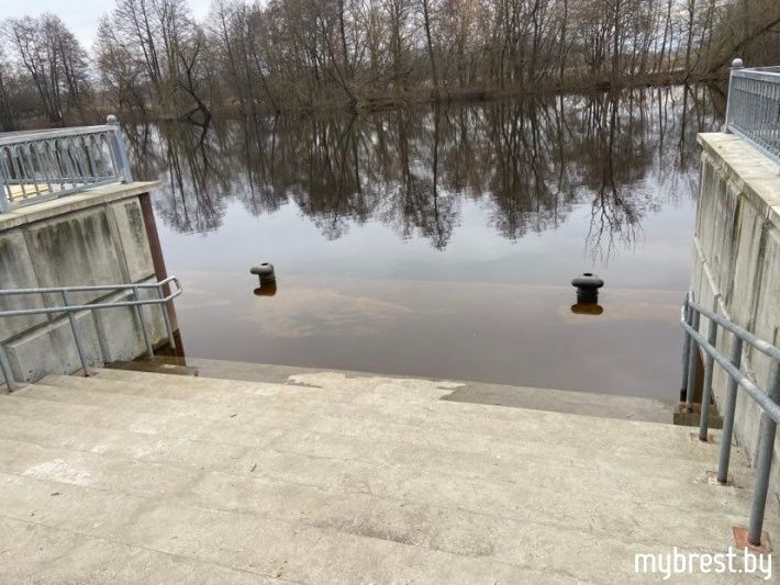 Скамейки в воде. Как выглядит Набережная в Бресте