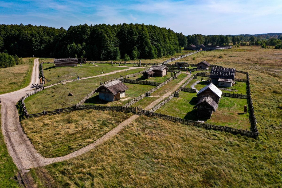 Посмотрите, как выглядит с высоты археологический музей под открытым небом в Беловежской пуще