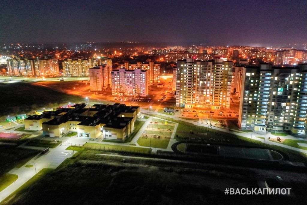 Ночной Брест с высоты