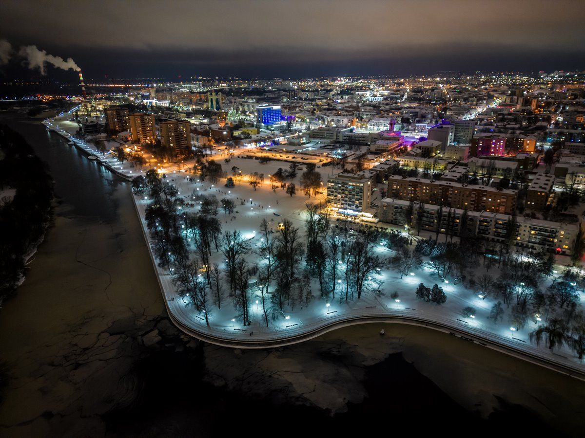 Посмотрите, как красиво! Зимний Брест с высоты!