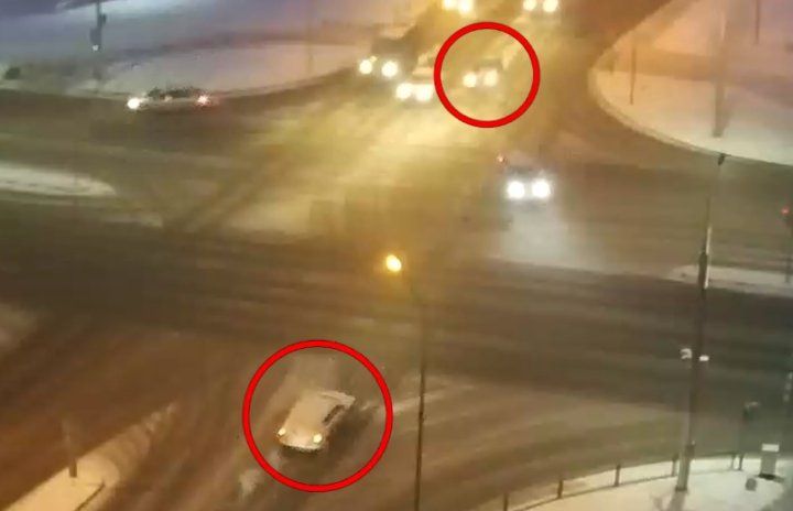 Появилось видео, как сегодня утром в Бресте на Московской произошло ДТП