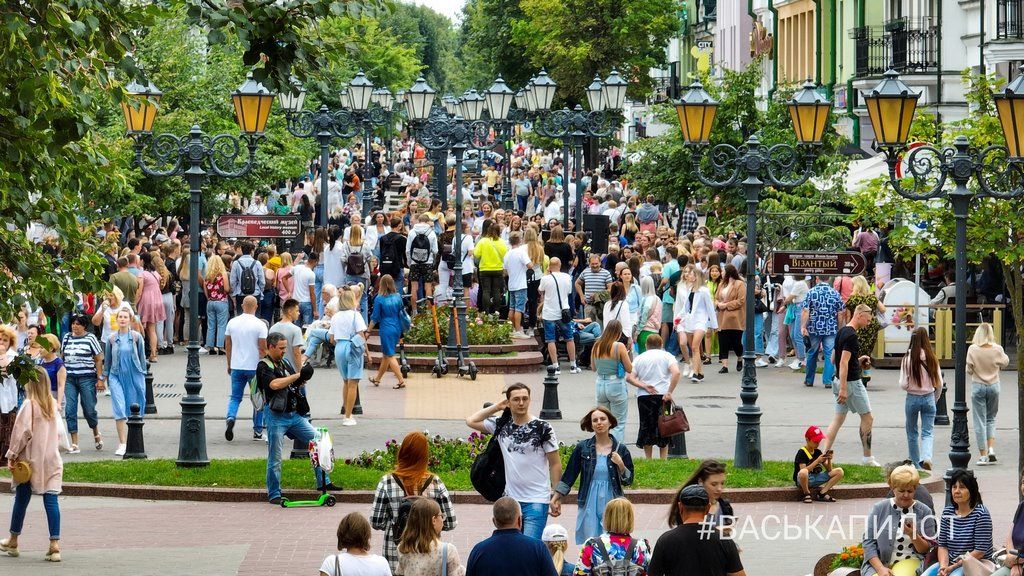 Сегодня днём на Советской было многолюдно