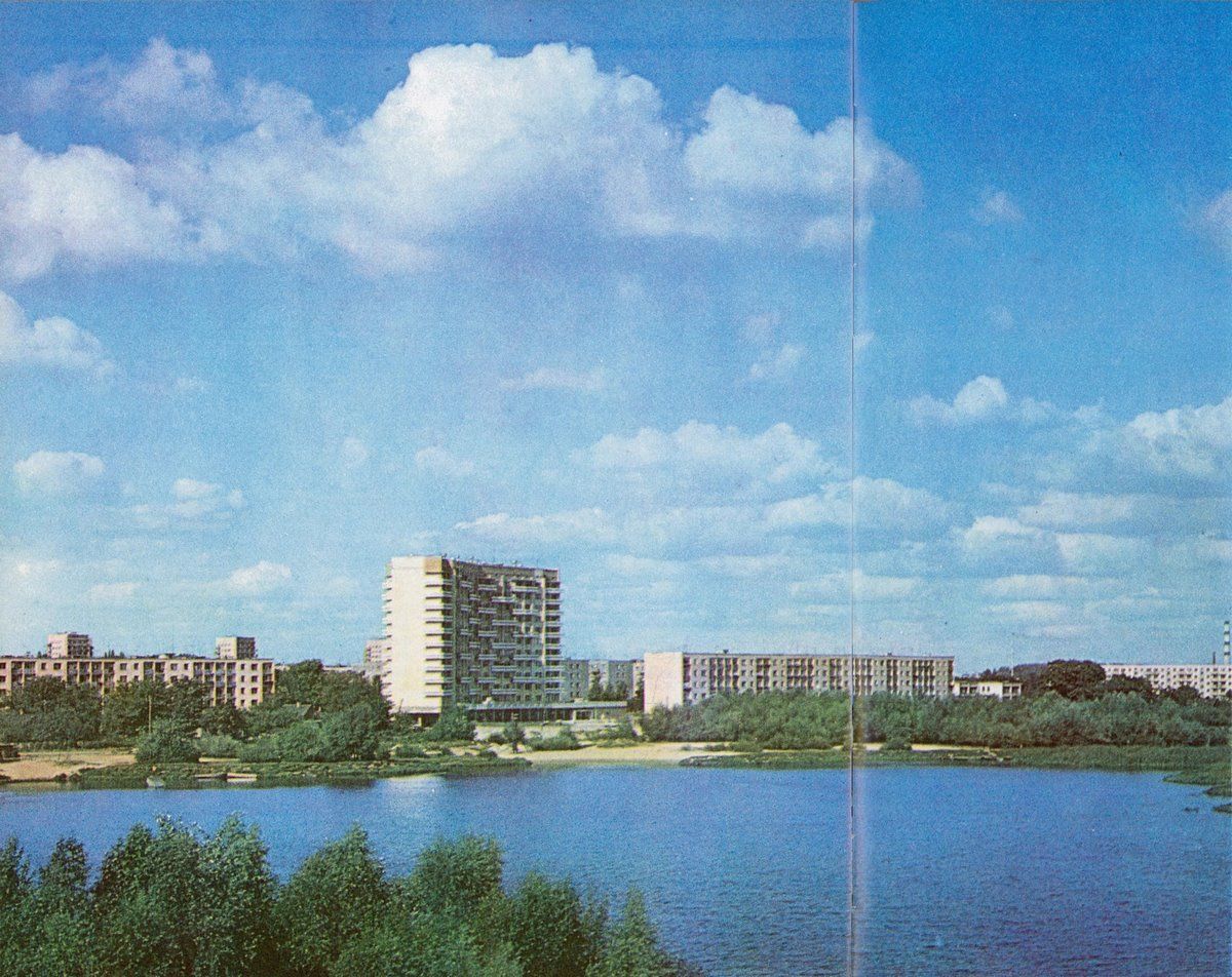 Вид на Брест со стороны реки Мухавец, 1975 год