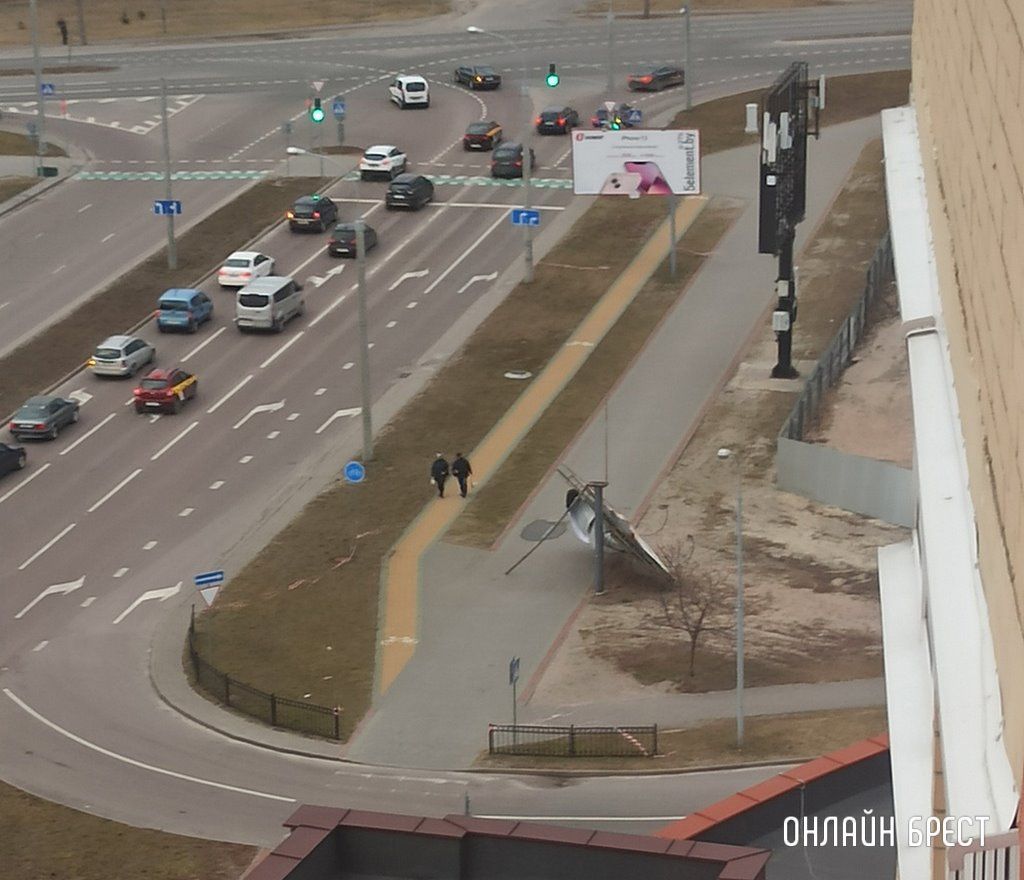 Читатель: В Бресте на Я.Купалы дерево упало в сторону дома. Вот ещё сегодняшние последствия сильного ветра