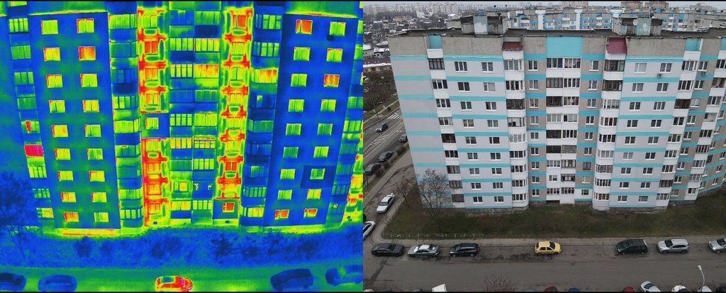 Как уходит тепло. Панельки Бреста через тепловизор