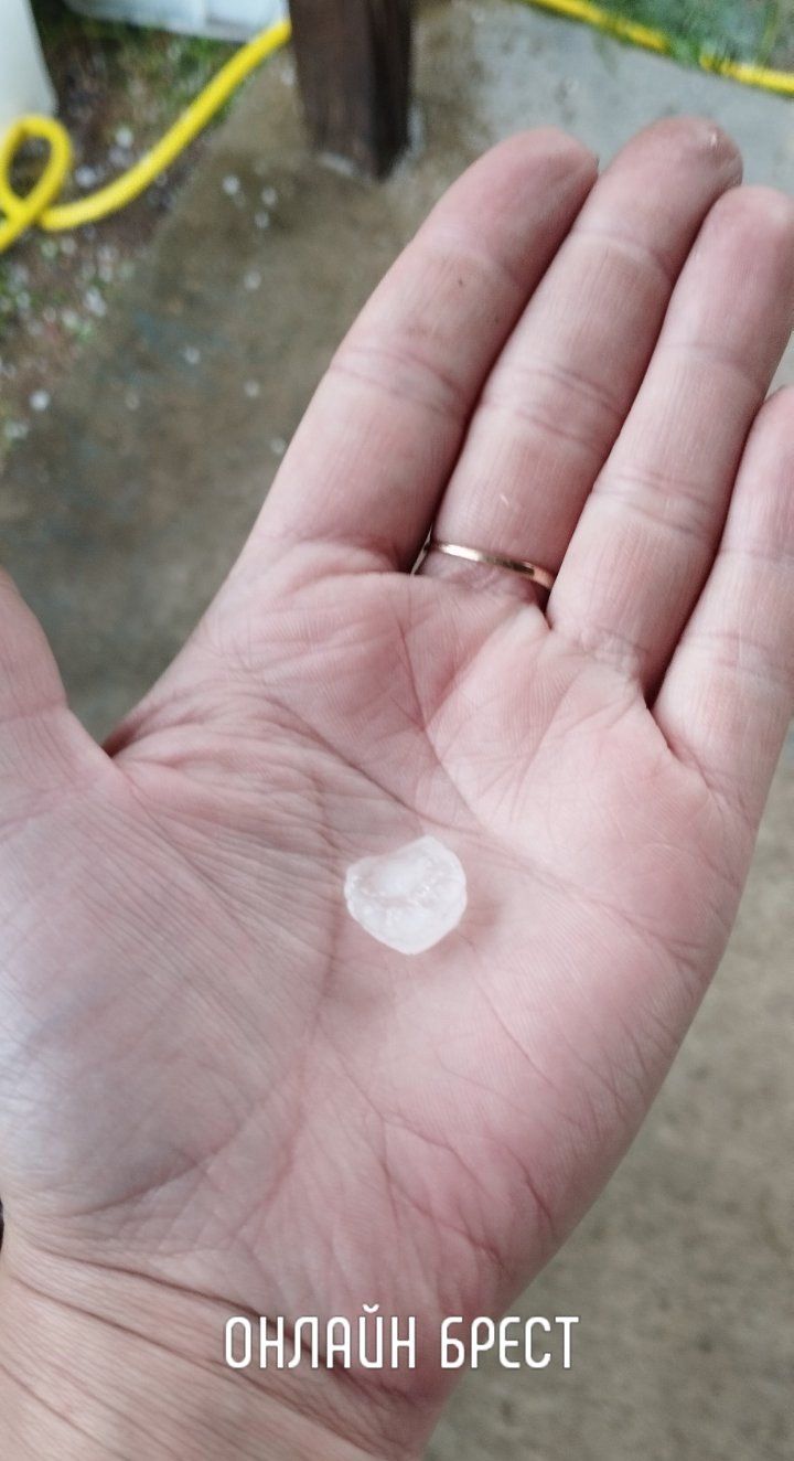 Читатель: Вот такой град прошёл сегодня в Каменецком районе