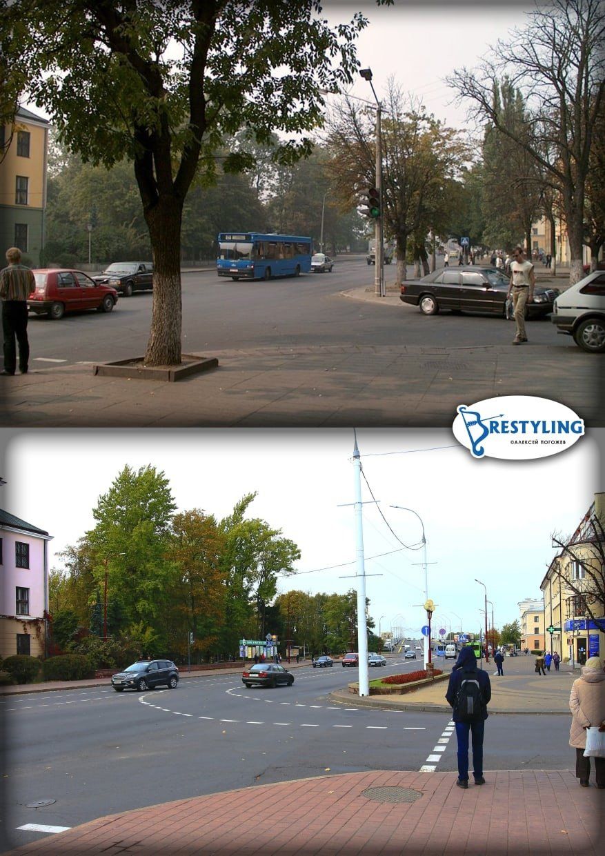 Раньше и сейчас: Брест ул. Ленина/Мицкевича