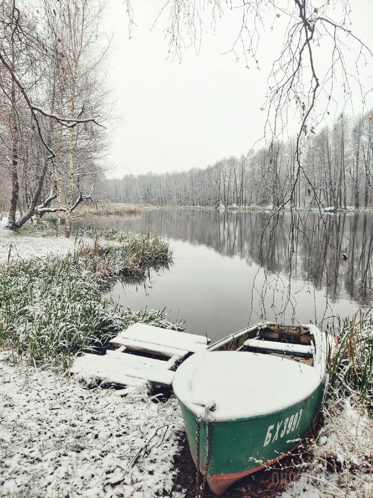 Первый снег  в Жабинке!