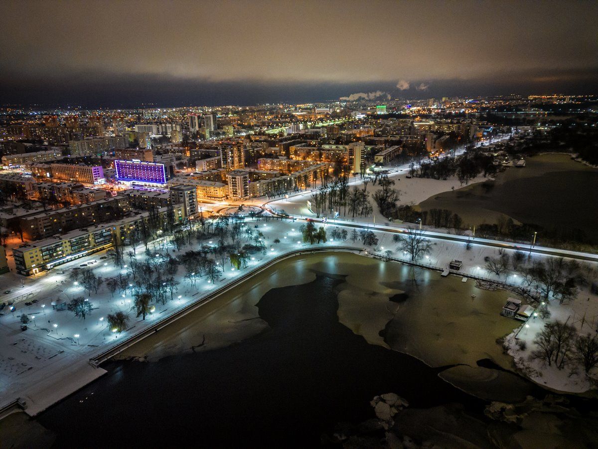 Посмотрите, как красиво! Зимний Брест с высоты!