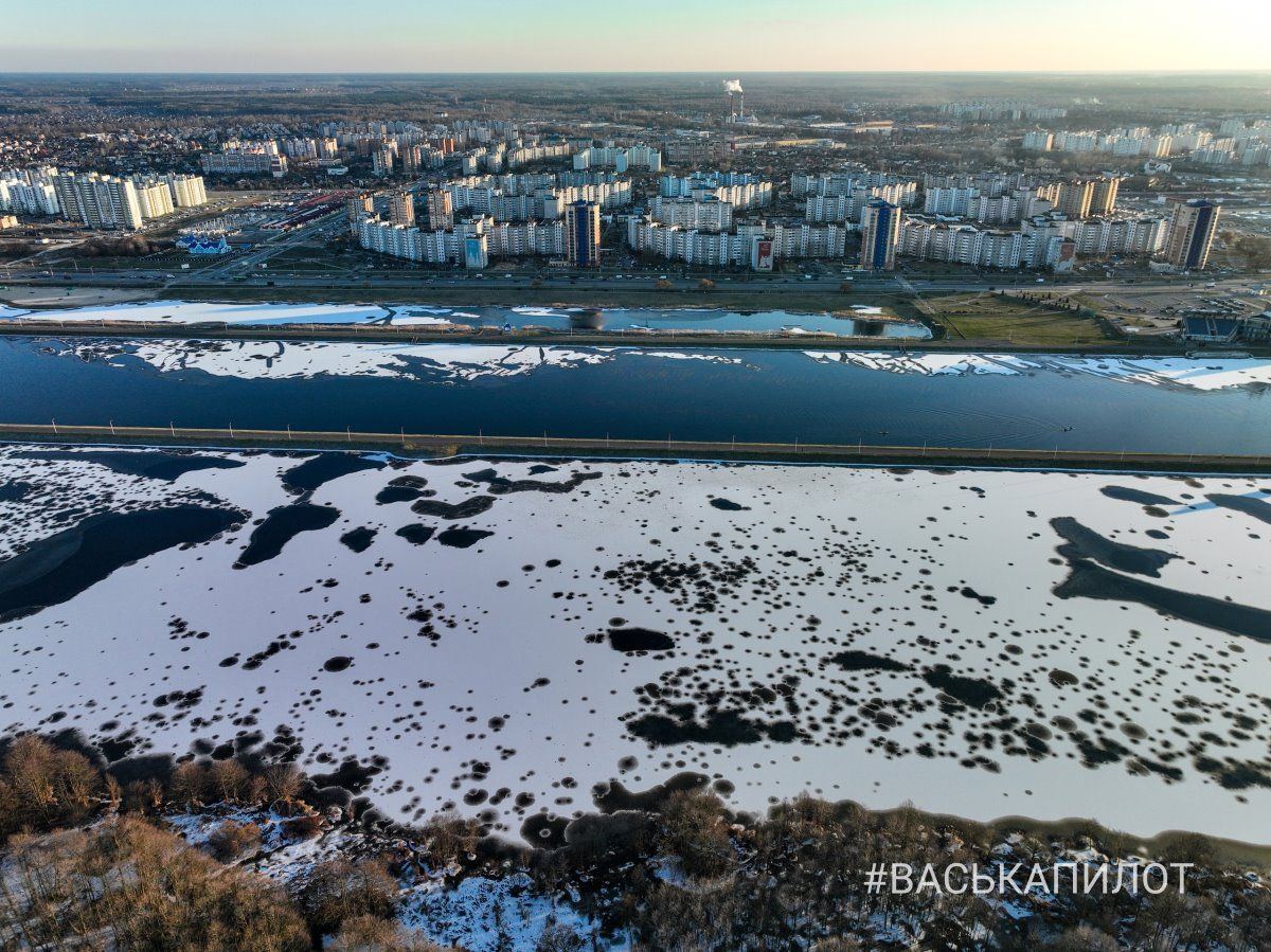 Мухавец в Бресте с высоты