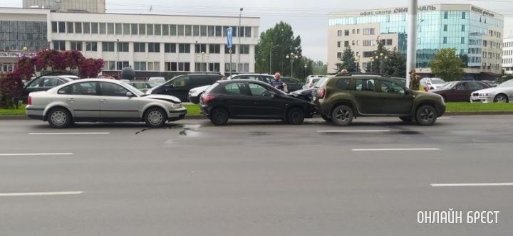 Вчерашний «паравозик» на Московской в Бресте