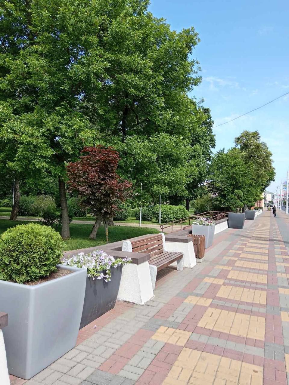 Новые цветочные модули установлены по улице Ленина у сквера Иконникова и на двух остановочных пунктах по проспекту Машерова