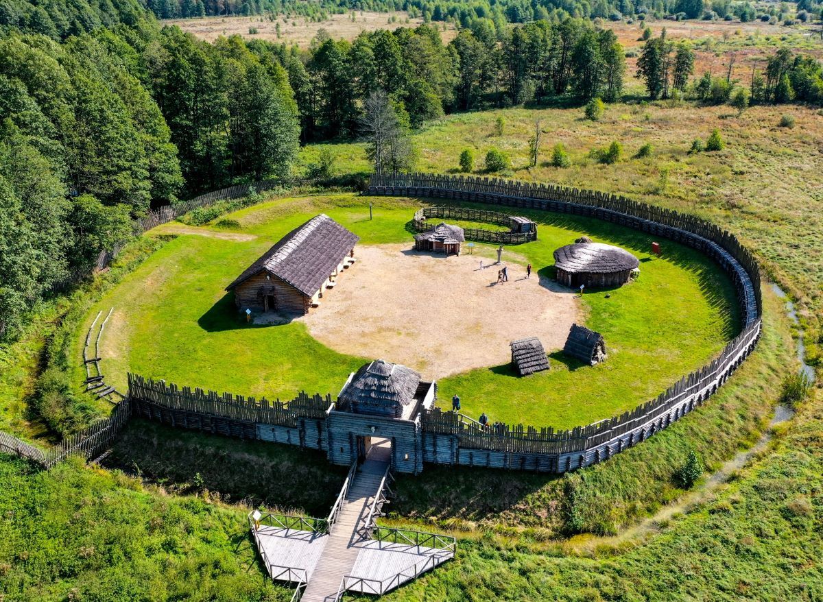Посмотрите, как выглядит с высоты археологический музей под открытым небом в Беловежской пуще