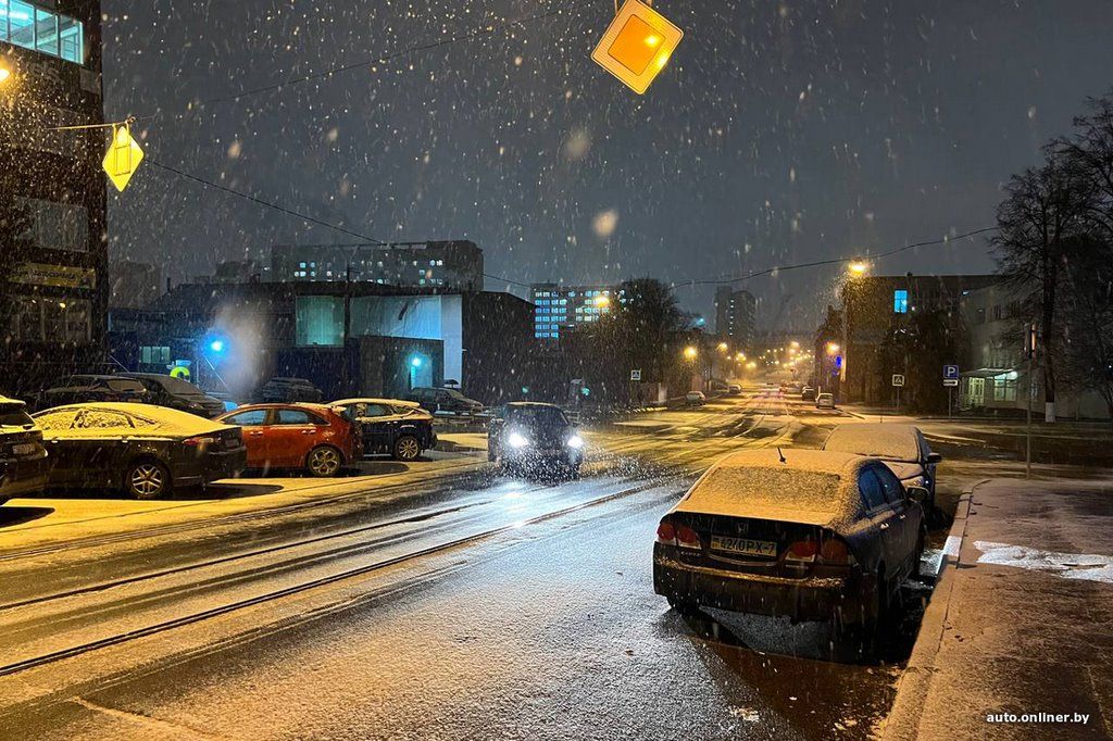 В Минске выпал снег