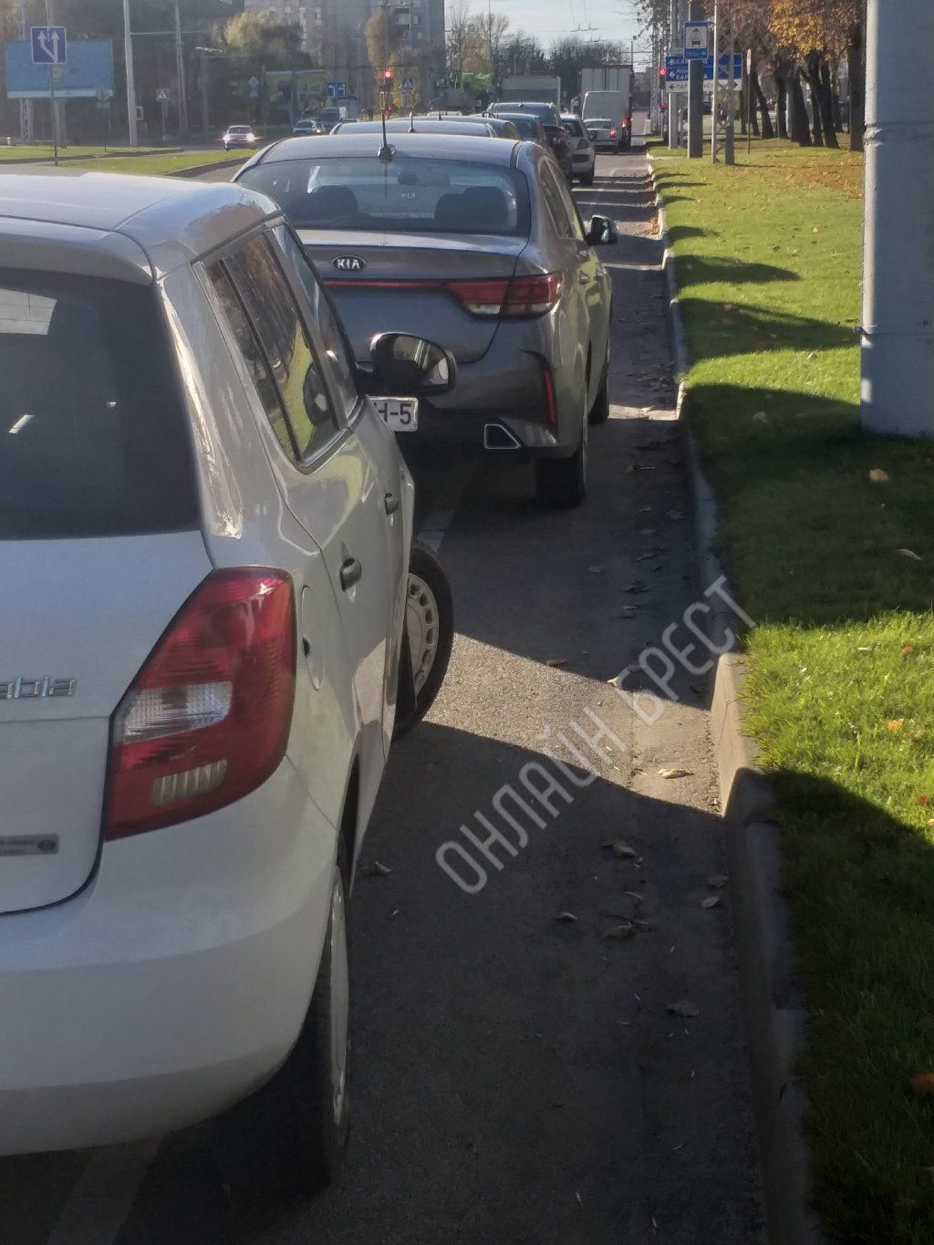 Читатель: Брест, ул. Я.Купалы. Можно ли здесь так оставлять автомобили?