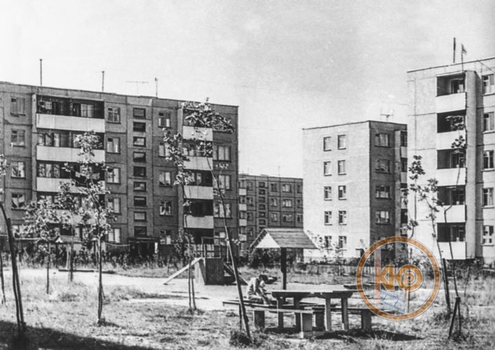 Брест. Один из кварталов в микрорайоне Восток, внутридворовая территория. Фото 1974 г.