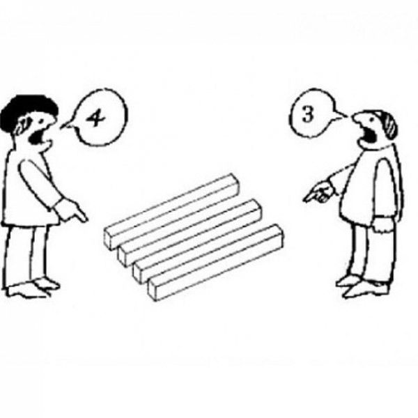 Сколько брусков вы видите?