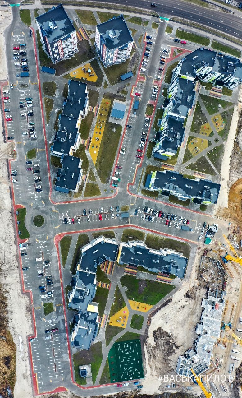 Как идет строительство района Бреста ЮЗМР-1. Смотрим с высоты