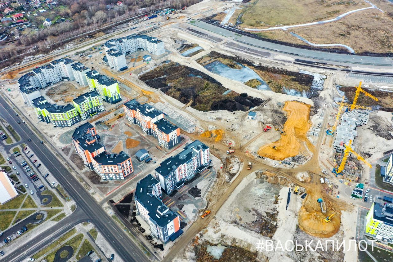 Как идет строительство района Бреста ЮЗМР-1. Смотрим с высоты