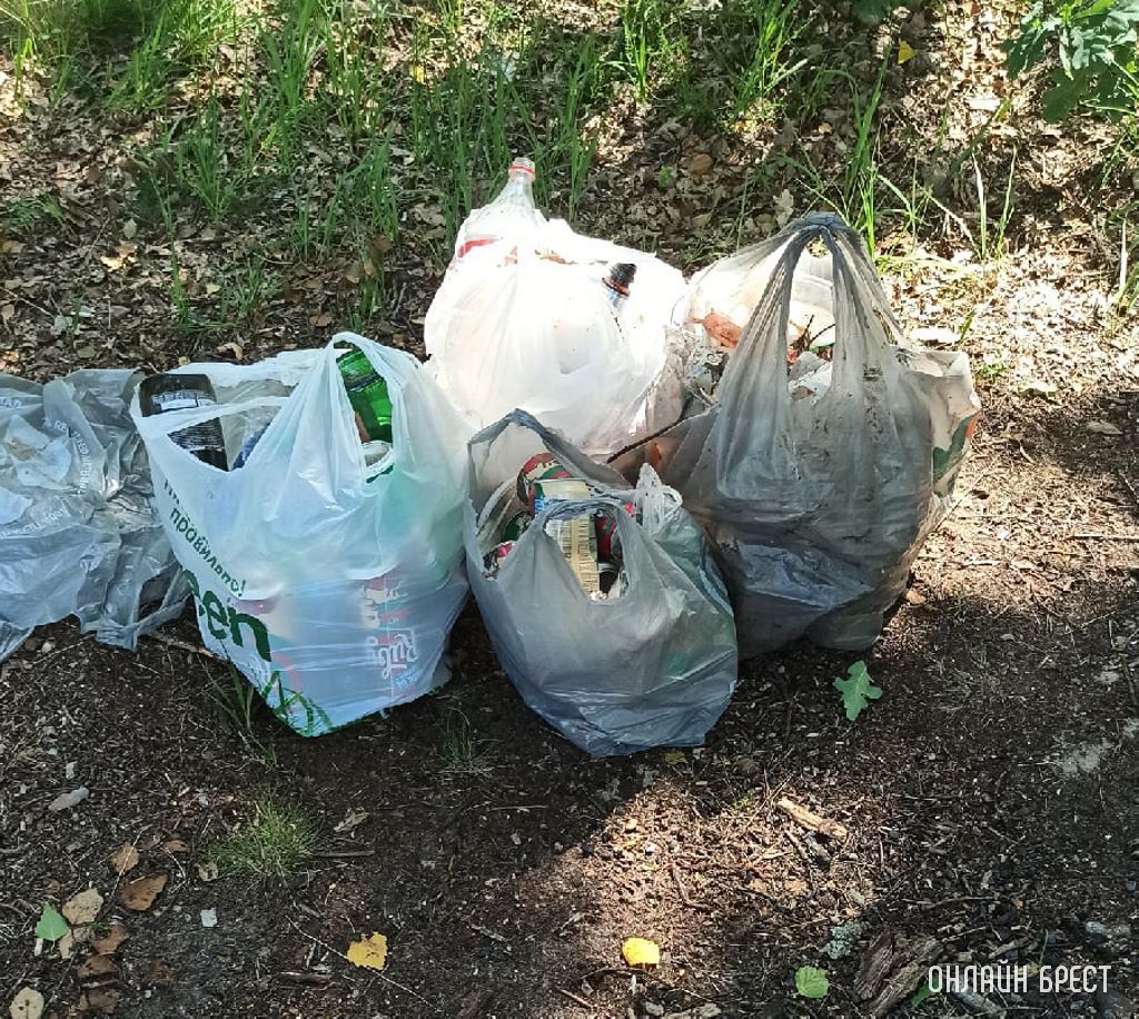 Столько мусора собрали сегодня на Красном дворе. Это только приехав... Брестчане! Убирайте за собой!