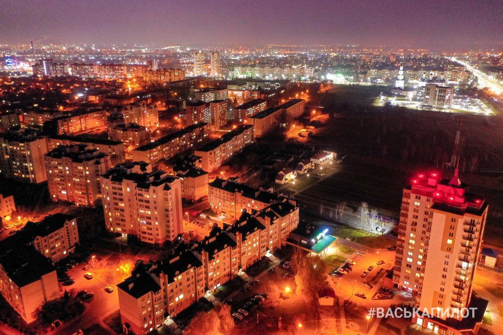 Ночной Брест с высоты