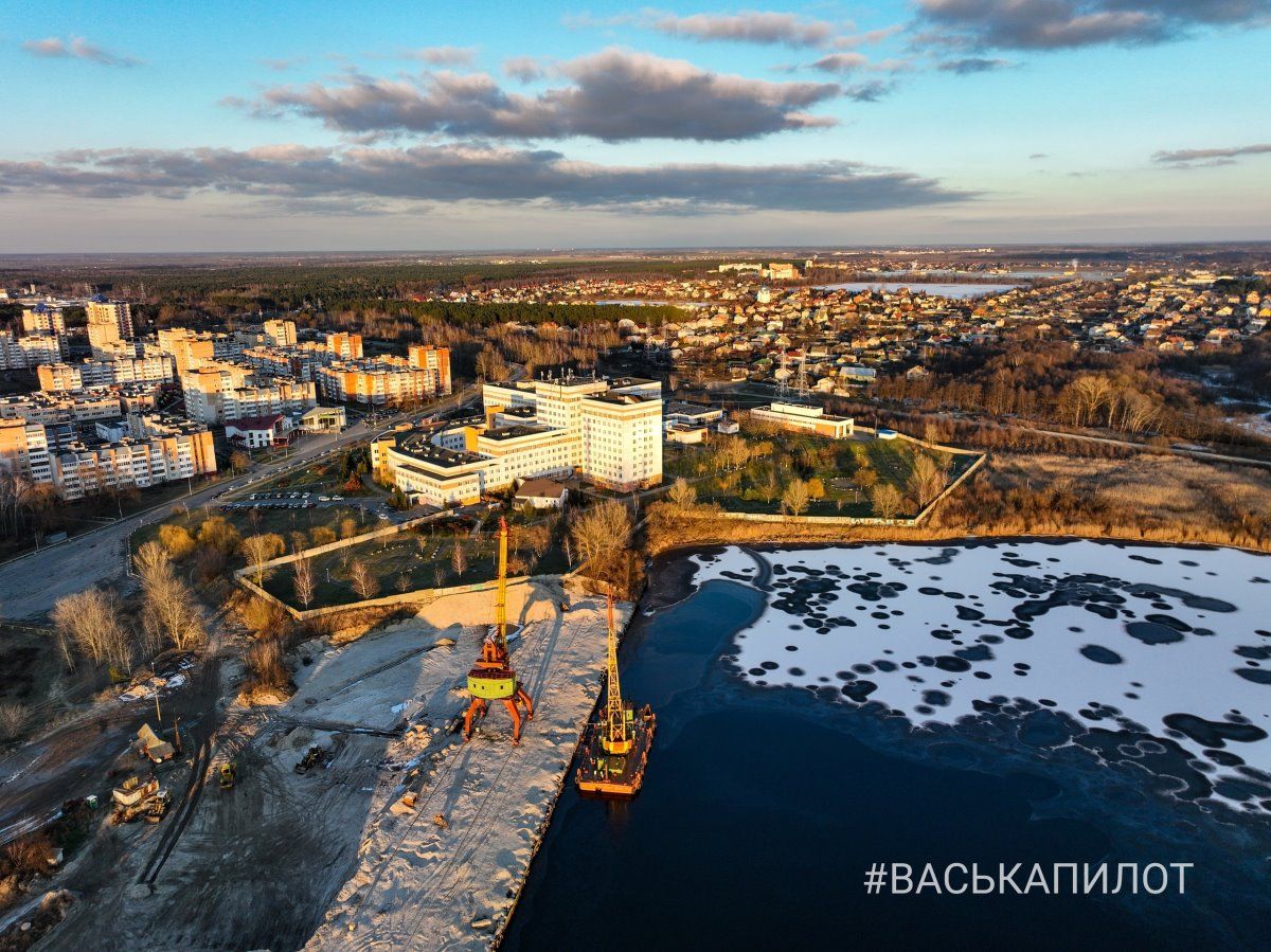 Мухавец в Бресте с высоты