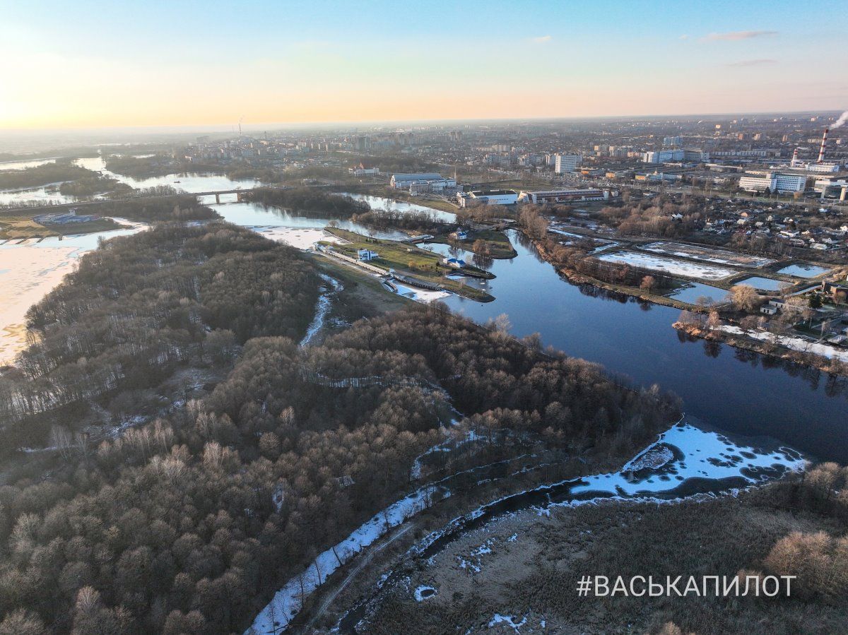 Мухавец в Бресте с высоты