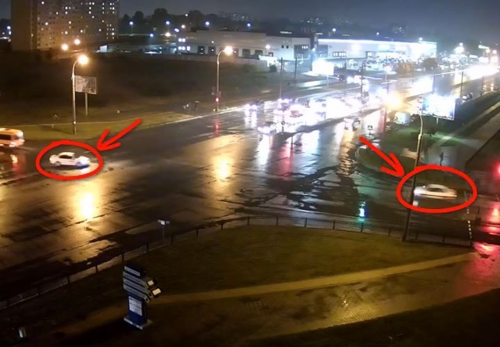 Появилось видео, как в Бресте на перекрестке Колесника - Краснознаменная произошло ДТП