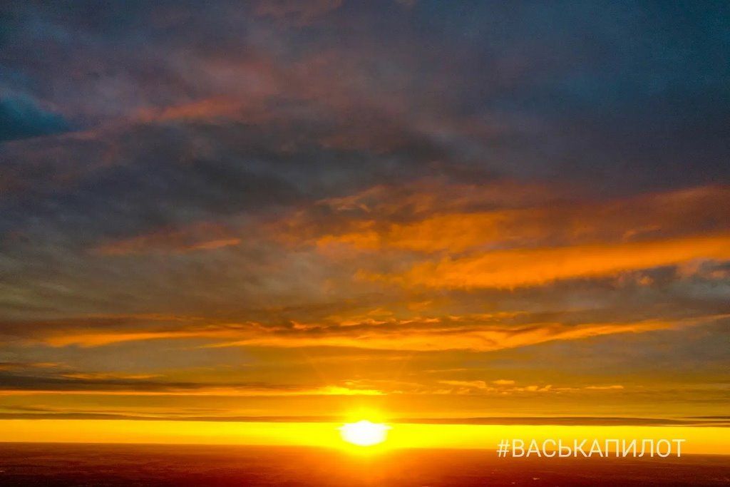 Сегодняшний закат в Бресте с высоты