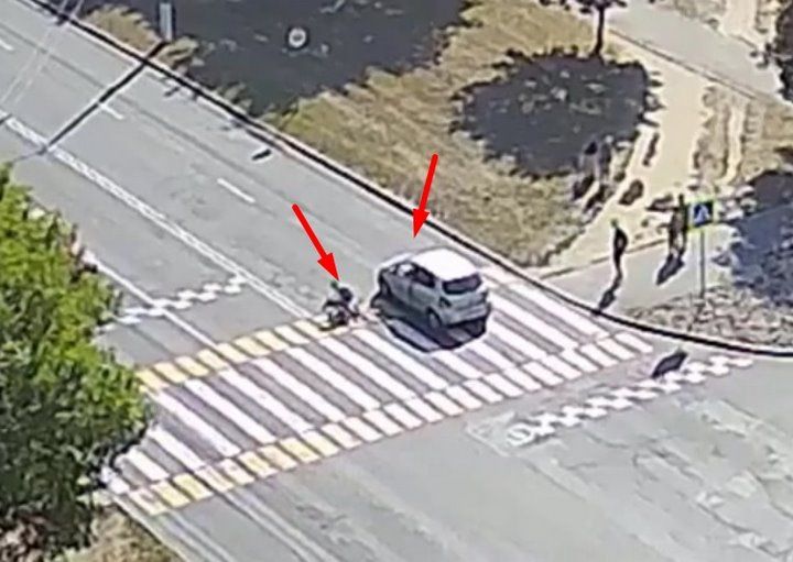 Сегодня в Пинске сбили велосипедиста. Видео