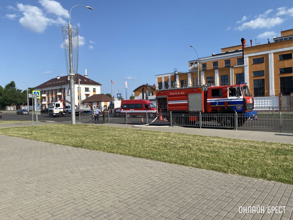 В Бресте возле ТЭЦ горела маршрутка